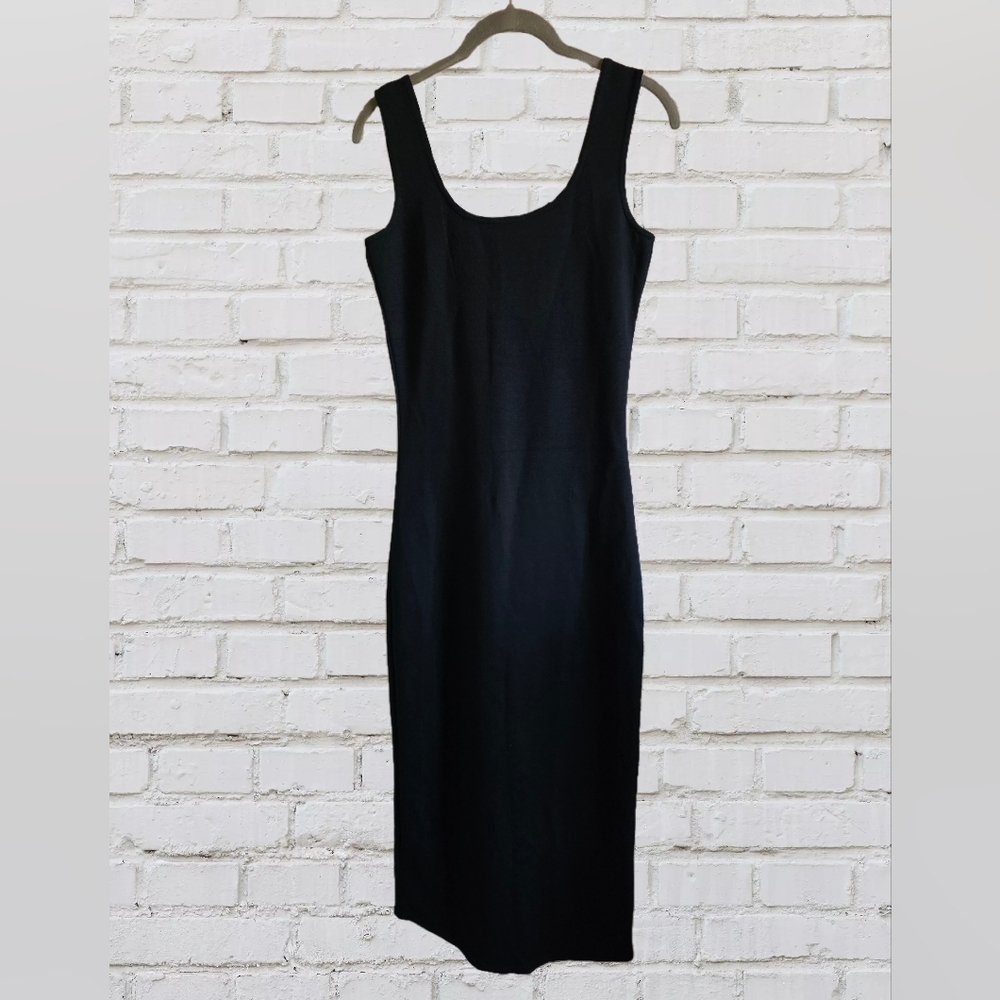 Hudson Jeans Classic Black Bodycon Midi Dress • NWOT 🦈